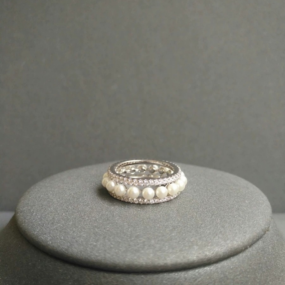 amp silver pearl ring - Picture 4 of 4